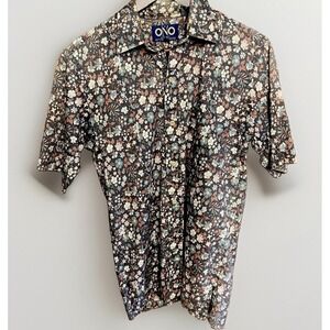 Vintage The ONO Shirt Lilo House Mens Small Floral Calico Button Down 70s Hawaii
